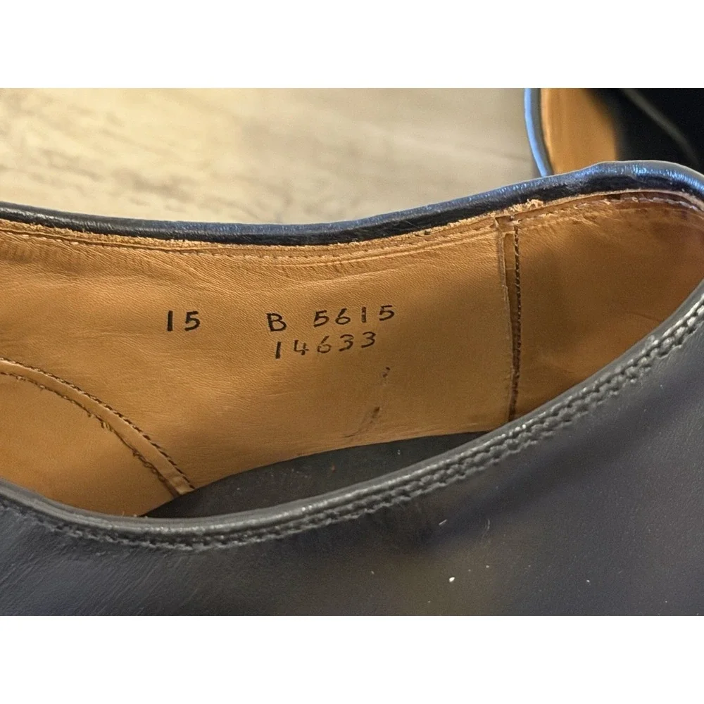 Allen Edmonds Park Avenue black cap toe oxford men's shoe Size 15B Made In USA